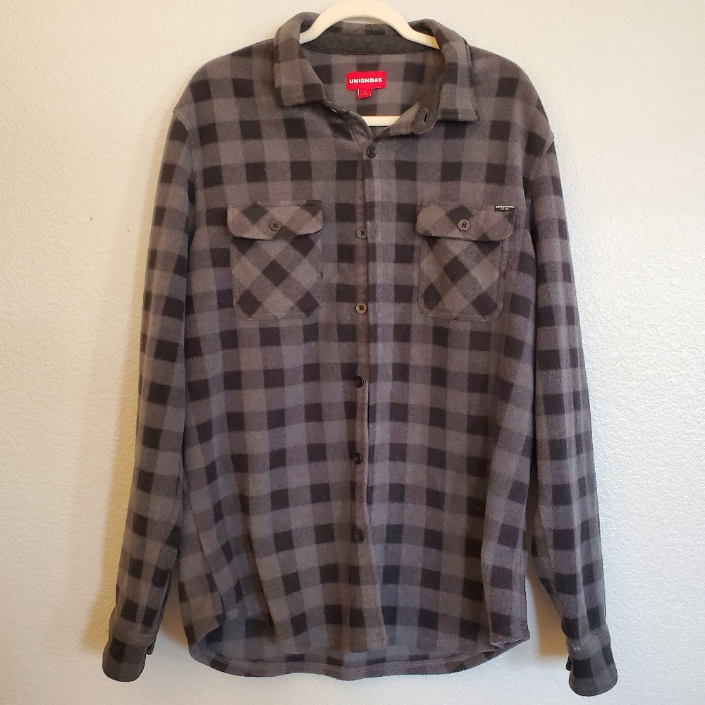 UNION BAY Men's microfleece button down checkered flannel
